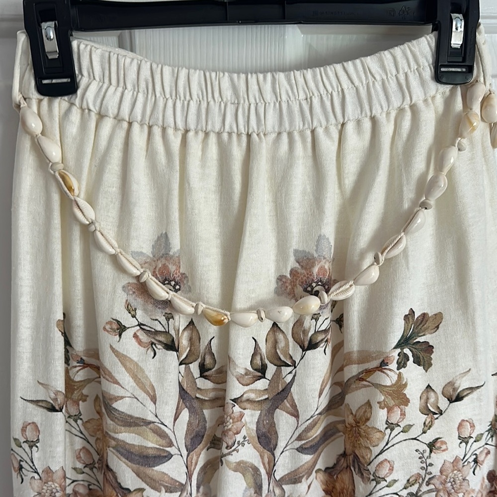 House of Harlow Floral Pink and Cream linen Skirt size XS - Picture 5 of 6